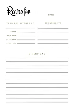 Blank Recipe Book 