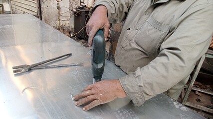 man working on the floor