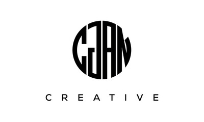 Letters CJAN creative circle logo design vector, 4 letters logo