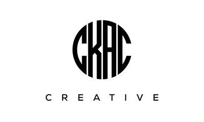 Letters CKAC creative circle logo design vector, 4 letters logo