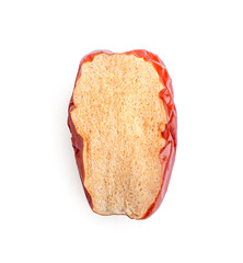 Dried red date or Chinese jujube on white background.