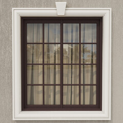 Classic windows with stucco molding