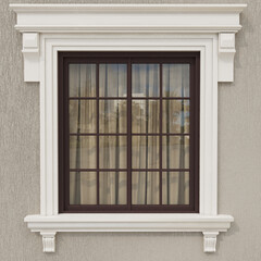 Classic windows with stucco molding