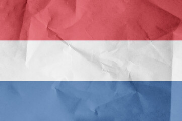 the flag of Holland waving in the wind. state symbol of the Netherlands. Dutch national sign