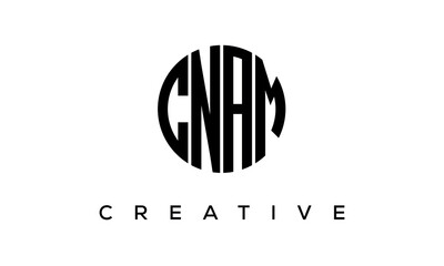 Letters CNAM creative circle logo design vector, 4 letters logo
