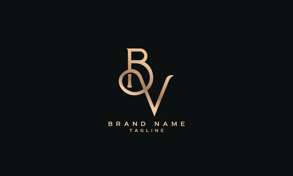 BQV, BV, VB, Abstract initial monogram letter alphabet logo design