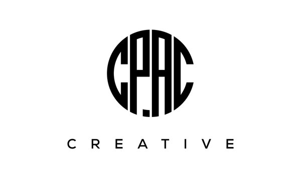 Letters CPAC creative circle logo design vector, 4 letters logo