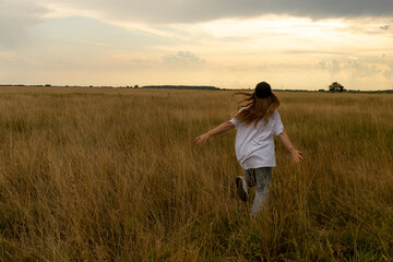 person running in the field