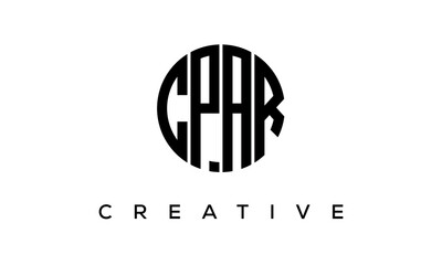 Letters CPAR creative circle logo design vector, 4 letters logo