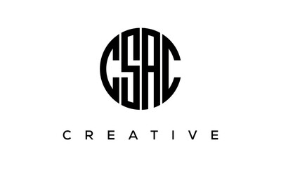 Letters CSAC creative circle logo design vector, 4 letters logo