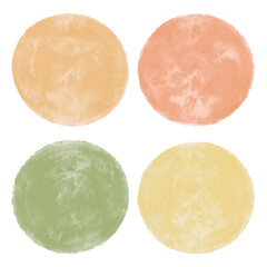 Splash round banner in neutral color. Speech bubble watercolor vector icons set