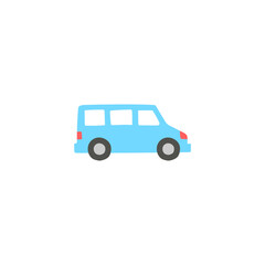 mini Camper car icon, camper van symbol in color icon, isolated on white background 