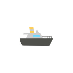 ferry ship icon in color icon, isolated on white background 
