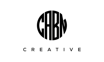 Letters CABN creative circle logo design vector, 4 letters logo