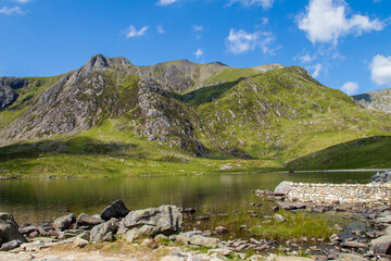 Climbing Tryffan via the South Ridge in the Ogwen Vally in Snowdonia