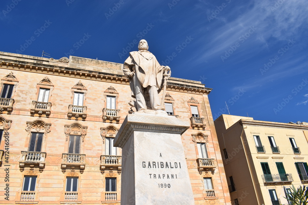 Wall mural Statue of Garibaldi in Trapani, Sicily