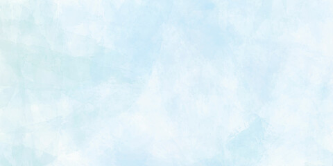 Hand painted blue sky and clouds, abstract watercolor background, vector illustration