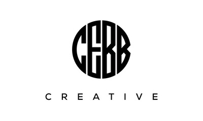 Letters CEBB creative circle logo design vector, 4 letters logo