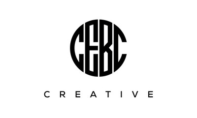 Letters CEBC creative circle logo design vector, 4 letters logo