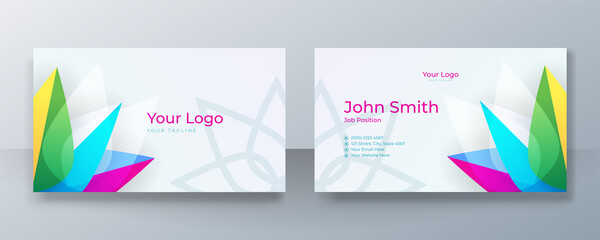 Modern clean colorful business card design. Creative and clean business corporate card template.