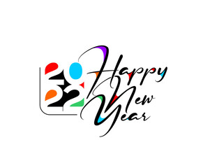Happy New Year 2022 Text Typography Design Patter, Vector illustration.