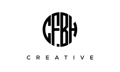 Letters CFB creative circle logo design vector, 4 letters logo