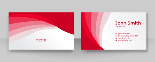 Fototapeta premium Modern elegant red business card design. Creative and clean business card template.