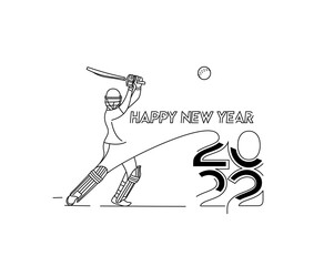 Happy new year 2022 - Cricket champions league background.