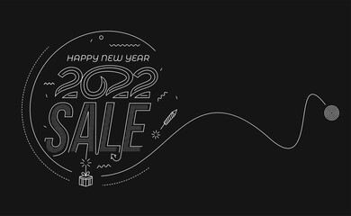 Happy New Year 2022 Shopping Offer Design Vector illustration.