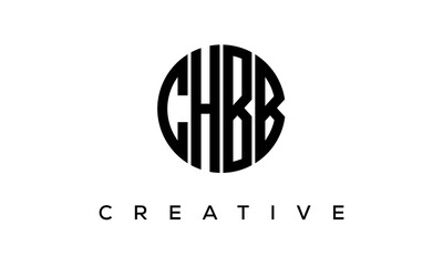 Letters CHBB creative circle logo design vector, 4 letters logo