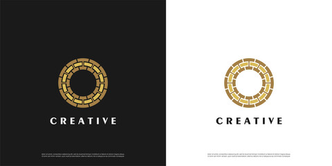 Letter O logo icon line design template elements	
