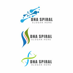 DNA gene Logo Template vector symbol illustration