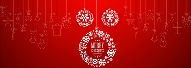 Obraz na płótnie Canvas Merry Christmas snowflakes card banner design vector