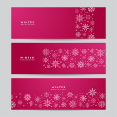 Fototapeta na wymiar Christmas red background with snow. Christmas card with snowflake border vector illustration.