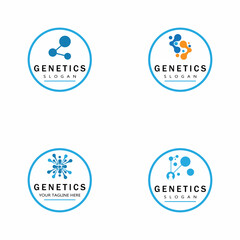 DNA gene Logo Template vector symbol illustration