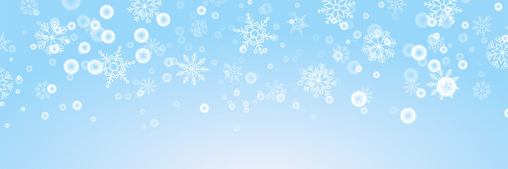Naklejka na ściany i meble Christmas blue banner background with snow