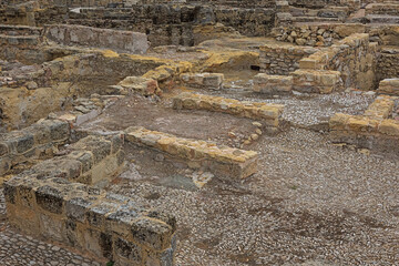 Archaeological site with the remains of an old village inside the La Mota fortress