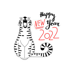 The Tiger is the Zodiac Symbol of the 2022 New Year. Vector illustration - 472420736