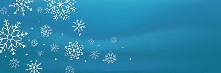 Naklejka na ściany i meble Christmas card banner background with snowflake border vector illustration