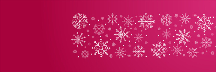 Christmas card banner background with snowflake border vector illustration