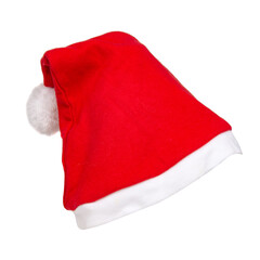 Santa red hat new years cloth christmas isolated on the white background