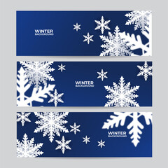 Beautiful Christmas winter banner with text space