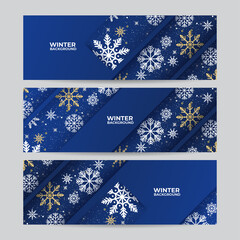 Fototapeta na wymiar Beautiful Christmas winter banner with text space