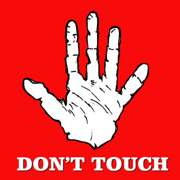 don't touch, sticker and label vector