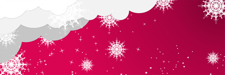 Fototapeta na wymiar Winter Christmas 2022 banner with snowflakes. Merry Christmas and Happy New Year greeting banner. Horizontal new year background, headers, posters, cards, website.Vector illustration