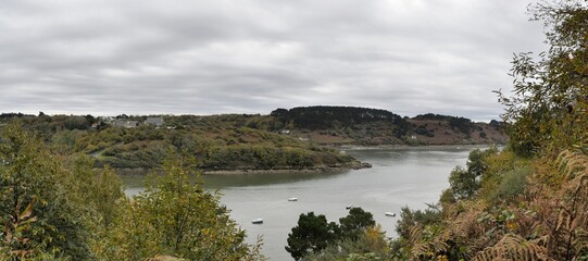 Beautiful seascape of the coast at Lannion in Brittany France