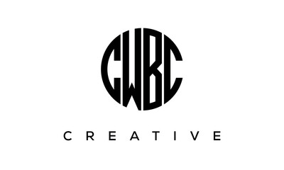 Letters CWBC creative circle logo design vector, 4 letters logo