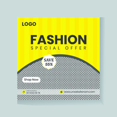 Exclusive square fashion sale banner template Premium 