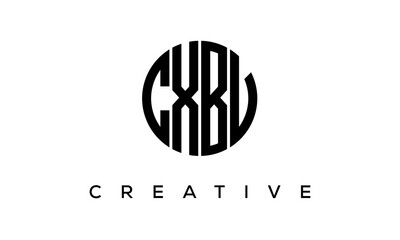 Letters CXBV creative circle logo design vector, 4 letters logo