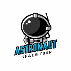 astronaut logo vector on white background